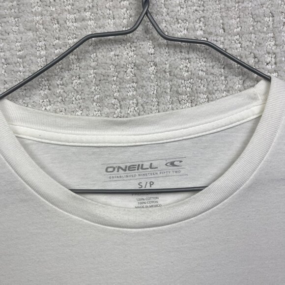 Y2K Oneill Shirt Men's S White Short Sleeve Surf Beach Graphic Tee Abstract - Picture 10 of 14